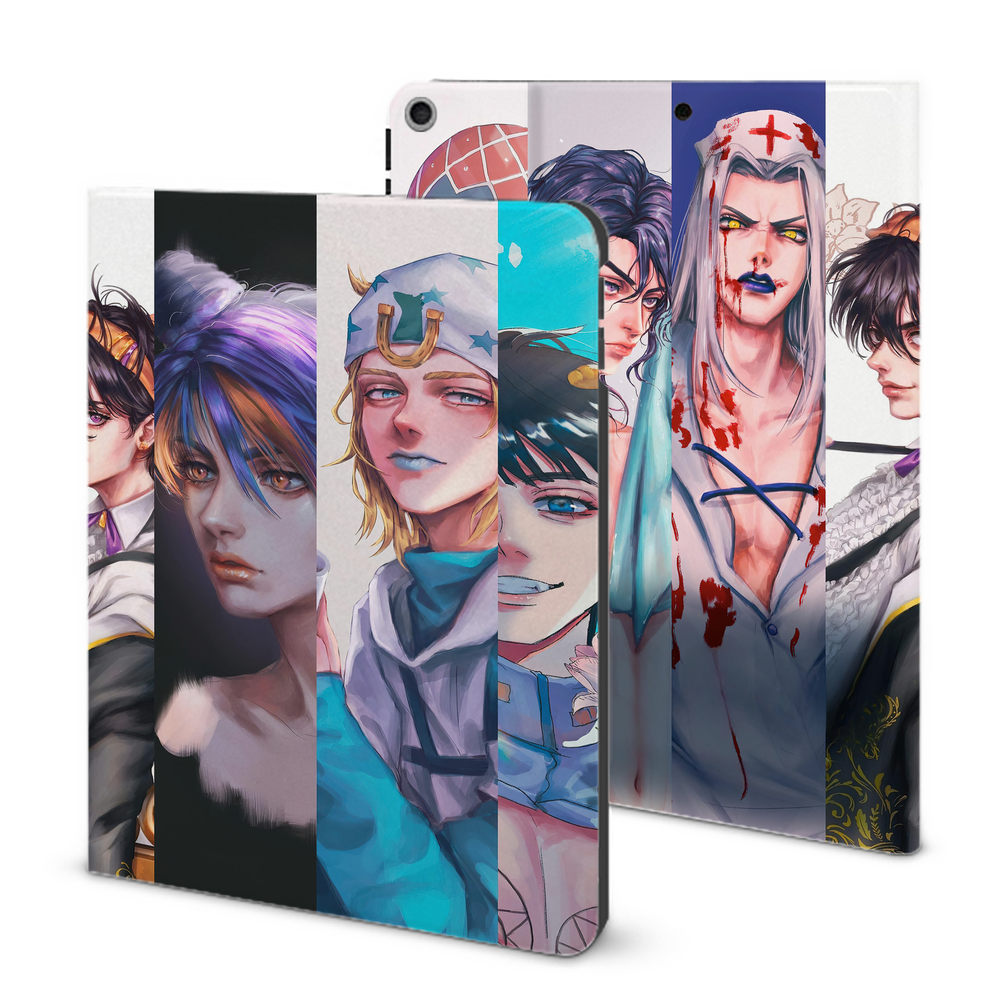 （画像用） ジョジョの奇妙な冒険 JoJo's Bizarre Adventure IPad ケース ブック型 PUレザー TPU 耐衝撃 軽量 薄型 ペン収納なし 全面保護 IPad 各モデル対応
